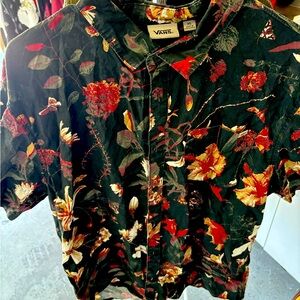 Vans XL floral button up shirt